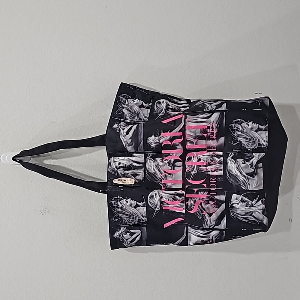 Victoria’s Secret Bombshell Bag Purse Tote Candice Swanepoel Black pink NWT